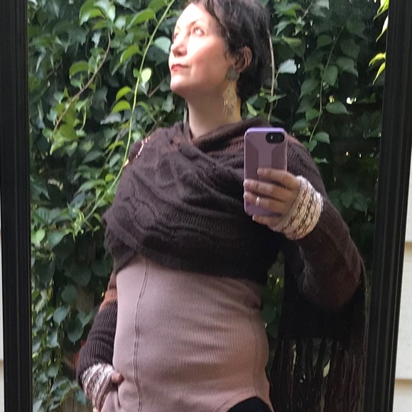 MODA international cable knit sweater/wrap - Picture 2 of 13